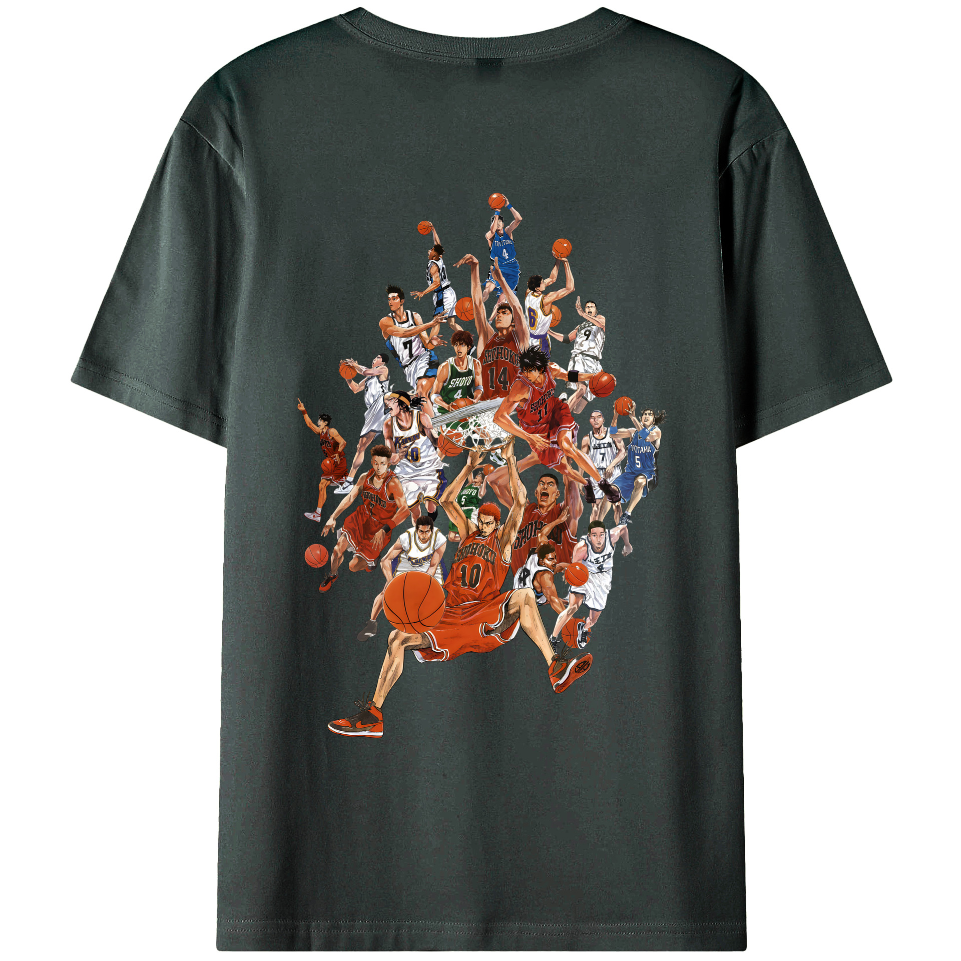（画像用） SLAM DUNK／スラムダンク 綿100％ メンズ半袖Tシャツ（バックプリント） 通気性